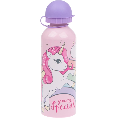 Enhjørning - Unicorn drikkedunk aluminium lyserød