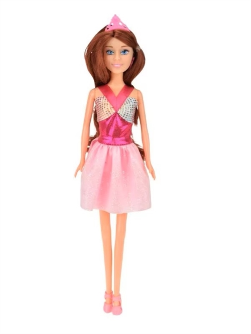 Lauren teen dukke med tiara og pink festkjole , 29 cm