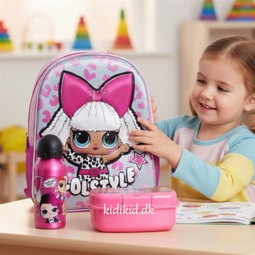 LOL Surprise børnehavestart sæt - rygsæk, madkasse og drikkedunk