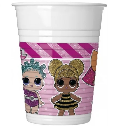 LOL overraskelse plastik krus 200 ml , 8 stk.