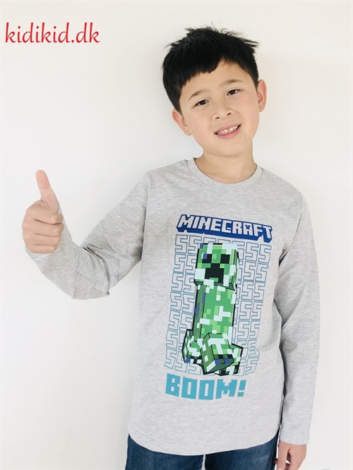 Minecraft bluse grå
