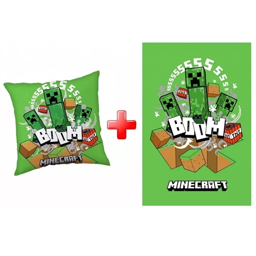 Minecraft decorpude og fleecetæppe , BOOM