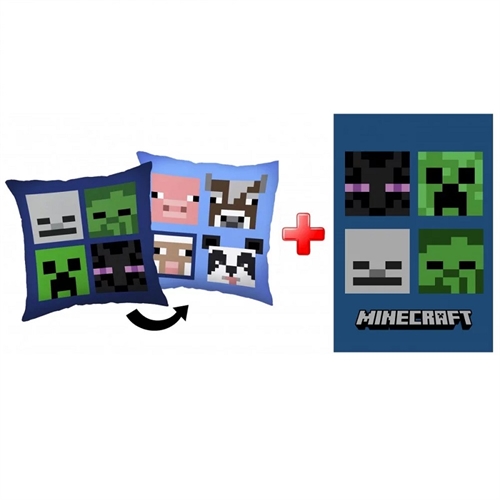 Minecraft pude og tæppe