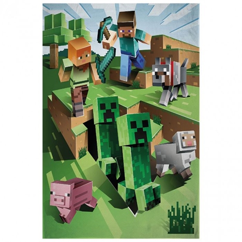 Minecraft fleecetæppe , Scene , 100*150 cm