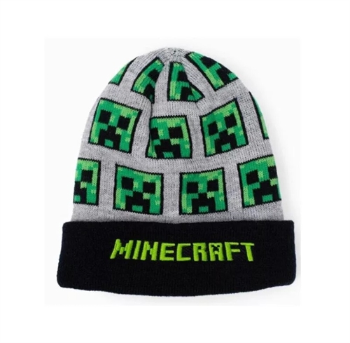 Minecraft vinterhue Creeper grå