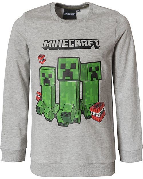 Minecraft sweatshirt grå , Creeper , str.116
