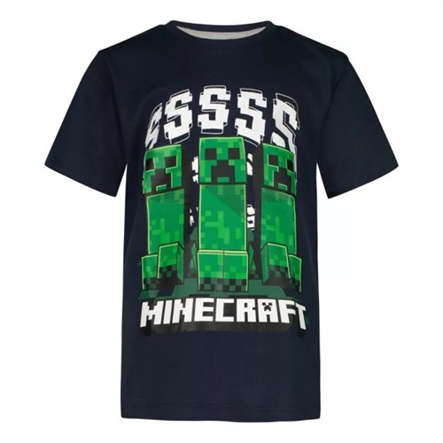 Minecraft T-shirt til børn navy , Creeper 
