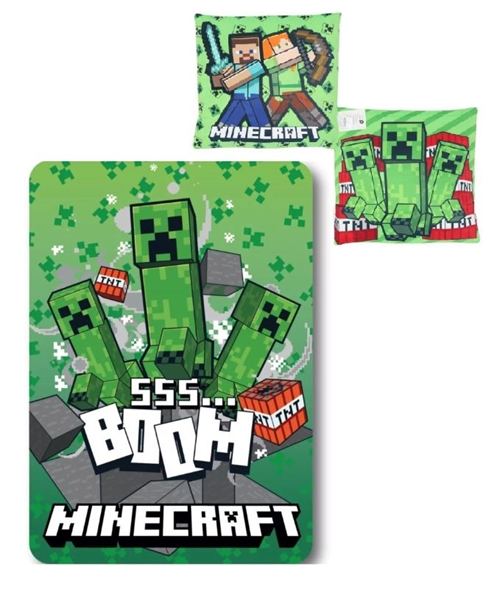 Minecraft decor pude og fleece tæppe, BOOM