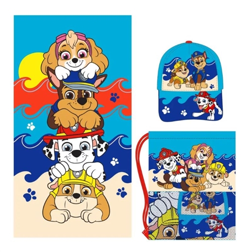 Paw Patrol strandhåndklæde , kasket og taske