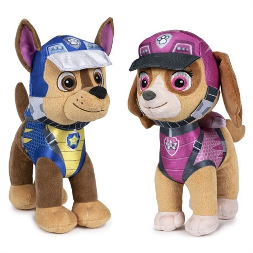 Paw Patrol Dino Rescue bamser 28 cm , Chase og Skye