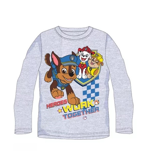 Paw Patrol bluse grå, Heroes work together