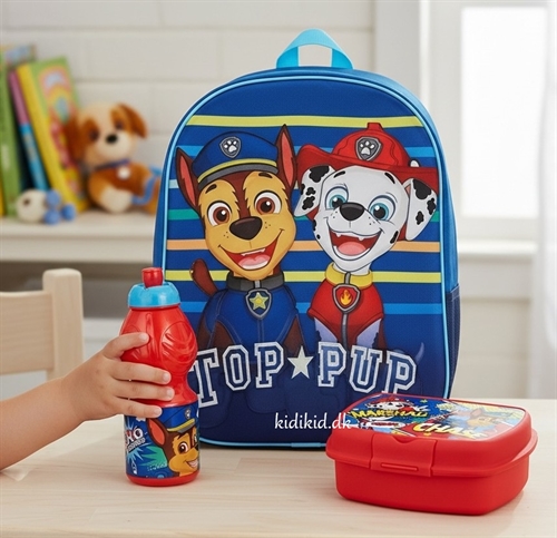 Paw Patrol børnehavestart sæt Top Pup, rygsæk 3D, madkasse og drikkedunk