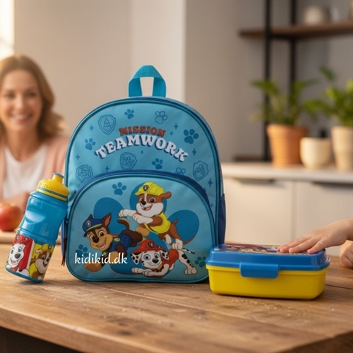 Paw Patrol børnehavestart sæt - rygsæk 2 rum, madkasse, drikkedunk