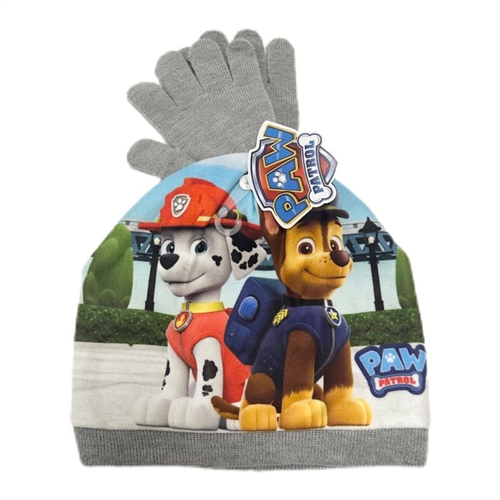 Paw Patrol hue og vanter til børn , Chase - Marshall , grå