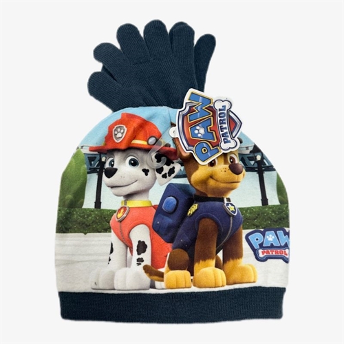 Paw Patrol hue og vanter til børn , Chase - Marshall , navy