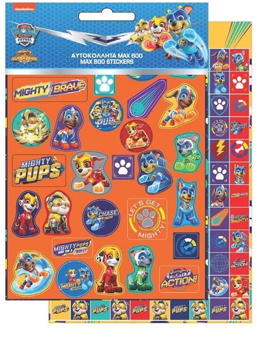Paw Patrol klistermærker 600 stk, Mighty Super Paws