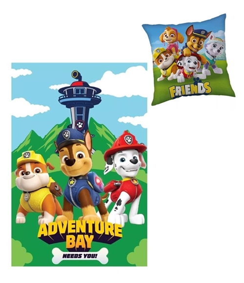 Paw Patrol pude og fleece tæppe