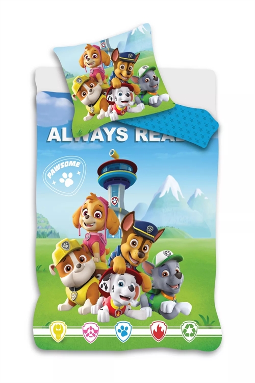 Paw Patrol junior sengetøj , Alway Ready, 100*135 cm/40*60 cm