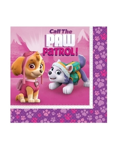 Paw Patrol Skye servietter lyserød 33*33 cm , 20 stk.