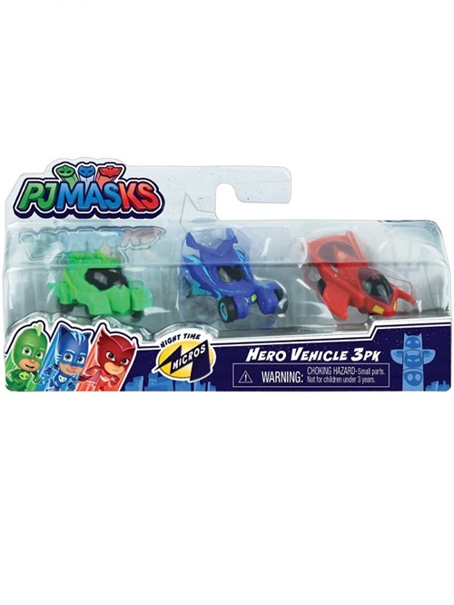 PJ Masks biler , Night time Micros Hero Vehicle 3 pak