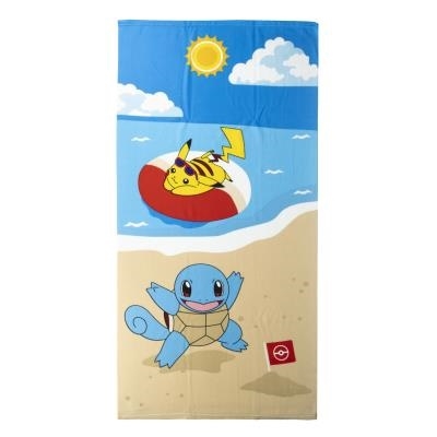 Pokemon strandhåndklæde,  Pikachu og Squirtle 