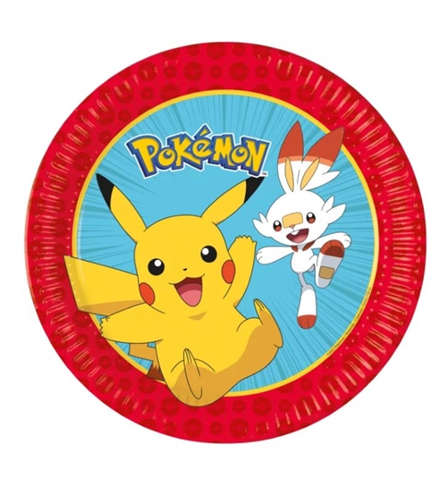 Pokemon paptallerkner 23cm, 8 stk., Pokemon Next Generation