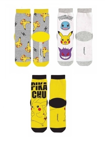 Pokemon strømper 3 par , Pikachu