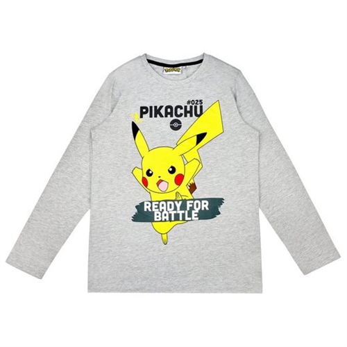 Pokemon bluse grå , Pikachu , str.164/12-14 år