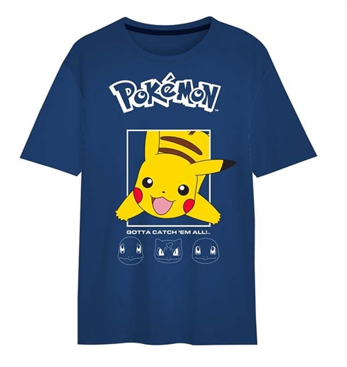 Pokemon T-shirt blå , Pikachu