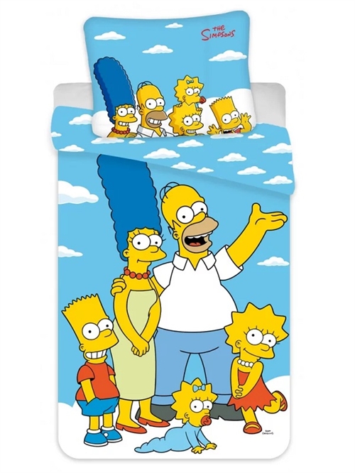 Simpson sengetøj blå , Familie , 140*200cm/ 70*90 cm
