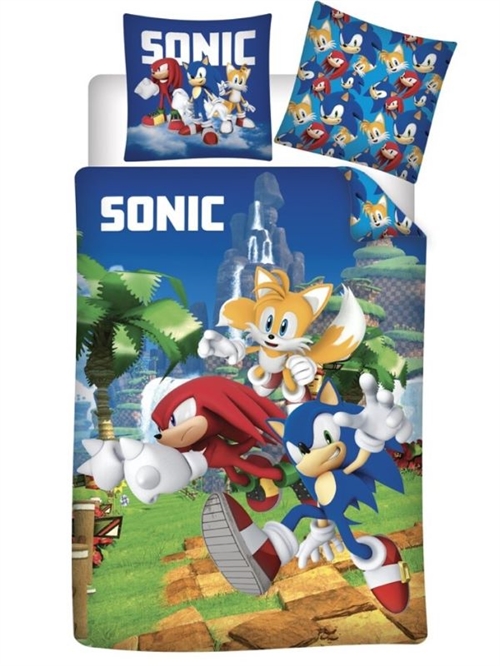Sonic sengetøj Sonic - Tails - Knuckles, 140*200 cm/ 63*63 cm