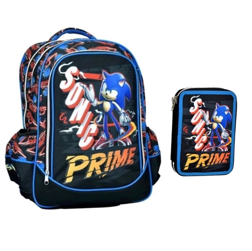 Sonic Prime rygsæk / skoletaske , 38 cm