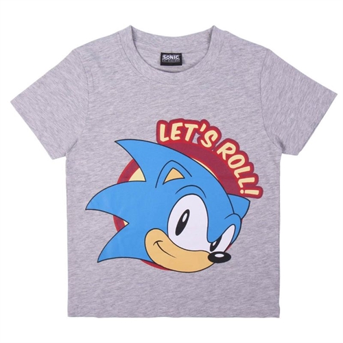 Sonic T-shirt Let's Roll ! , grå