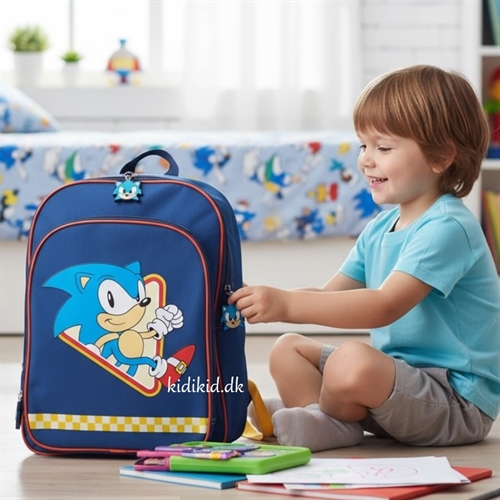Sonic the hedgehog rygsæk 2 rum, 38 cm 