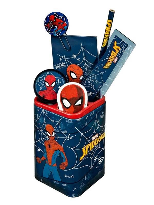 Spiderman blyantholder med 7 tilbehør