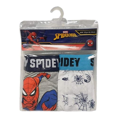 Spiderman boxershorts 2 pak, hvid-grå, 2-3 år