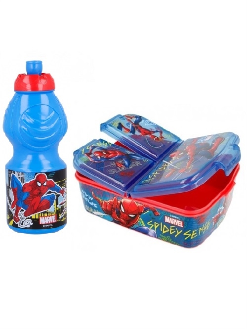 Spiderman 3 rum madkasse og drikkedunk , blå