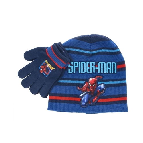 Spiderman hue og vanter , navy