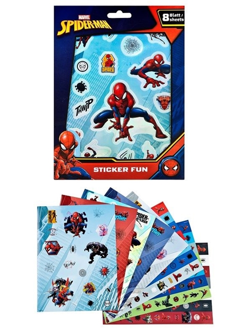 Spiderman klistermærker , Sticker fun, 8 ark