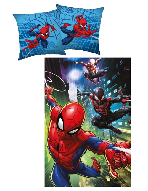 Spiderman decorpude og fleecetæppe 