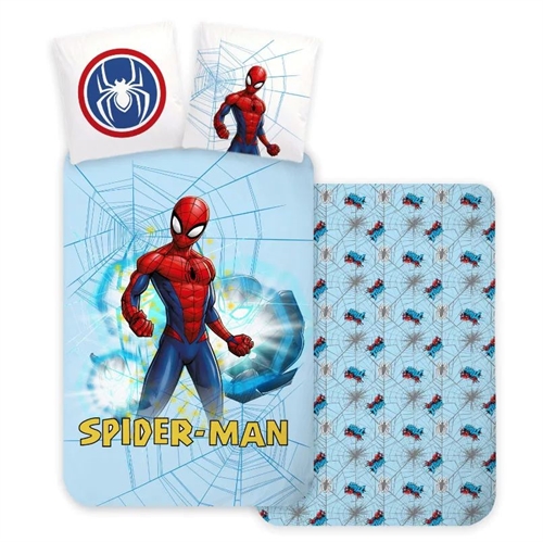 Spiderman junior sengetøj lyseblå 