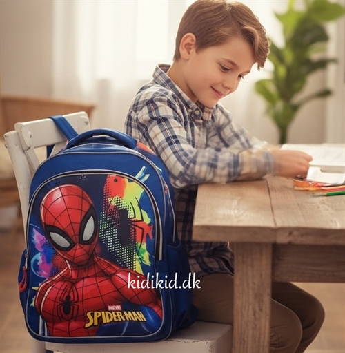 Spiderman skoletaske 43 cm, blå