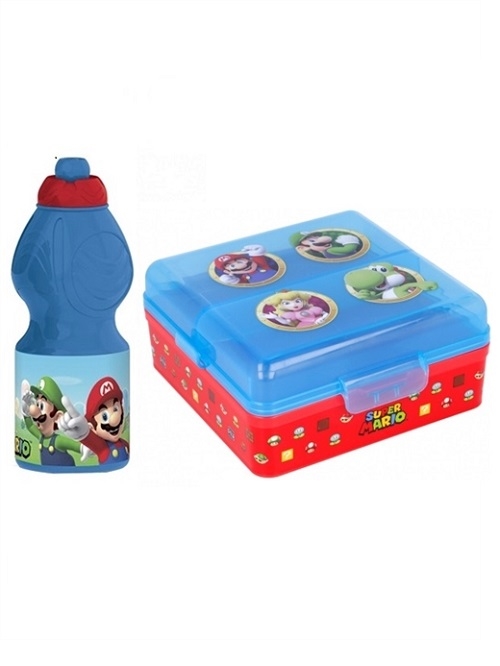 Super Mario madkasse 2 lag og drikkedunk 