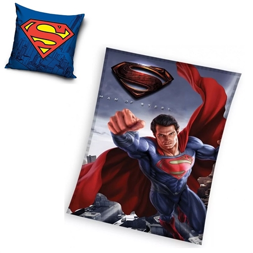 Superman decorpude og fleecetæppe