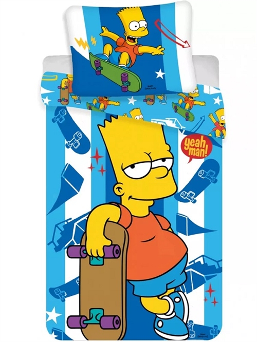 Simpson sengetøj blå , 140*200cm/ 70*90 cm