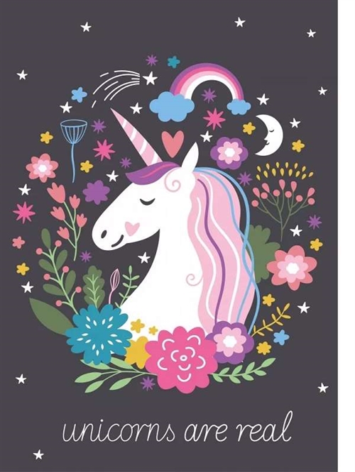 Enhørning - Unicorns fleecetæppe 100*140 cm , Unicorns are real